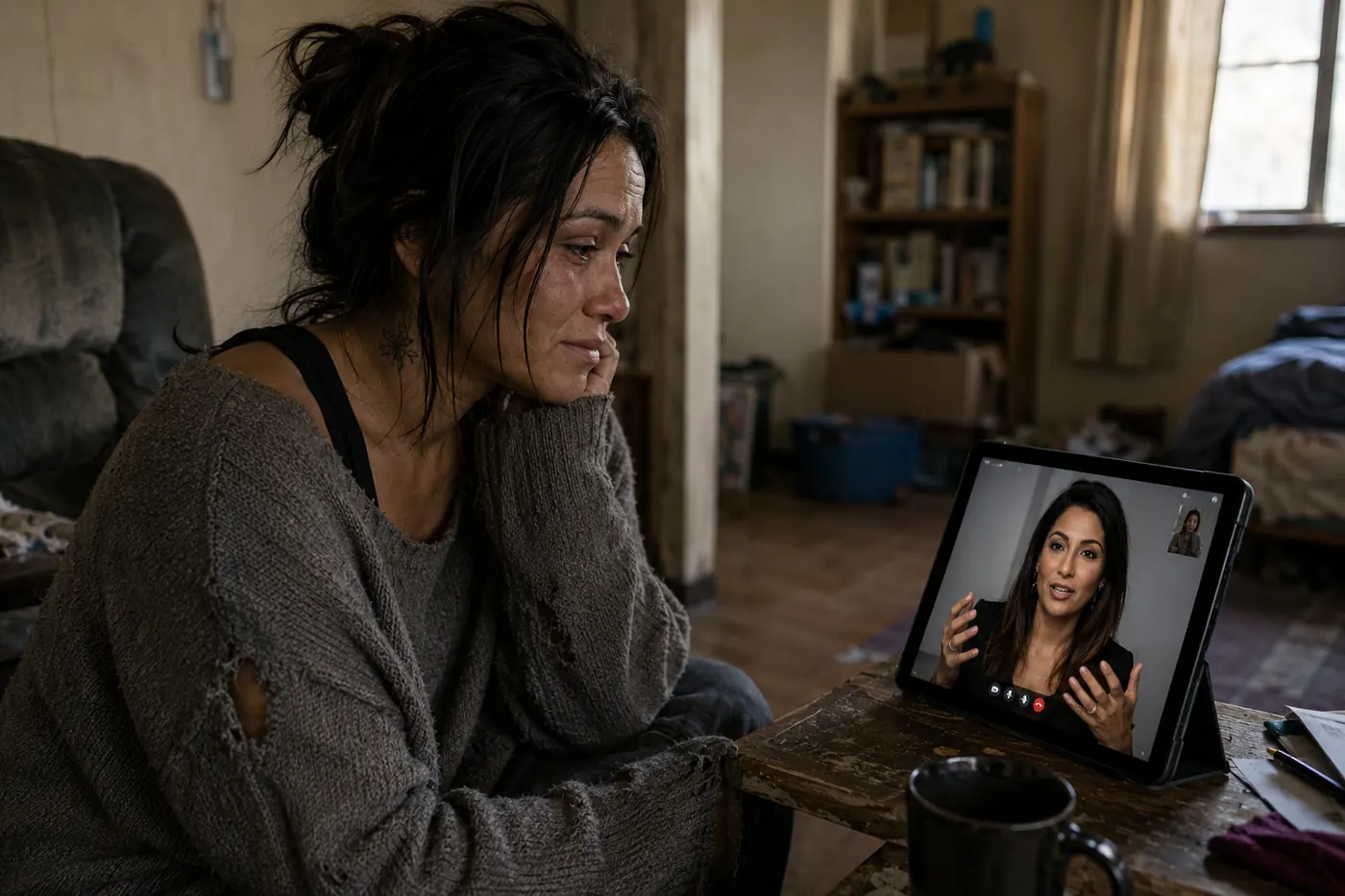 A patient meeting a Metro City physician by video from home